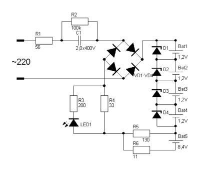 Схема зарядного устройства УЗУ-110.